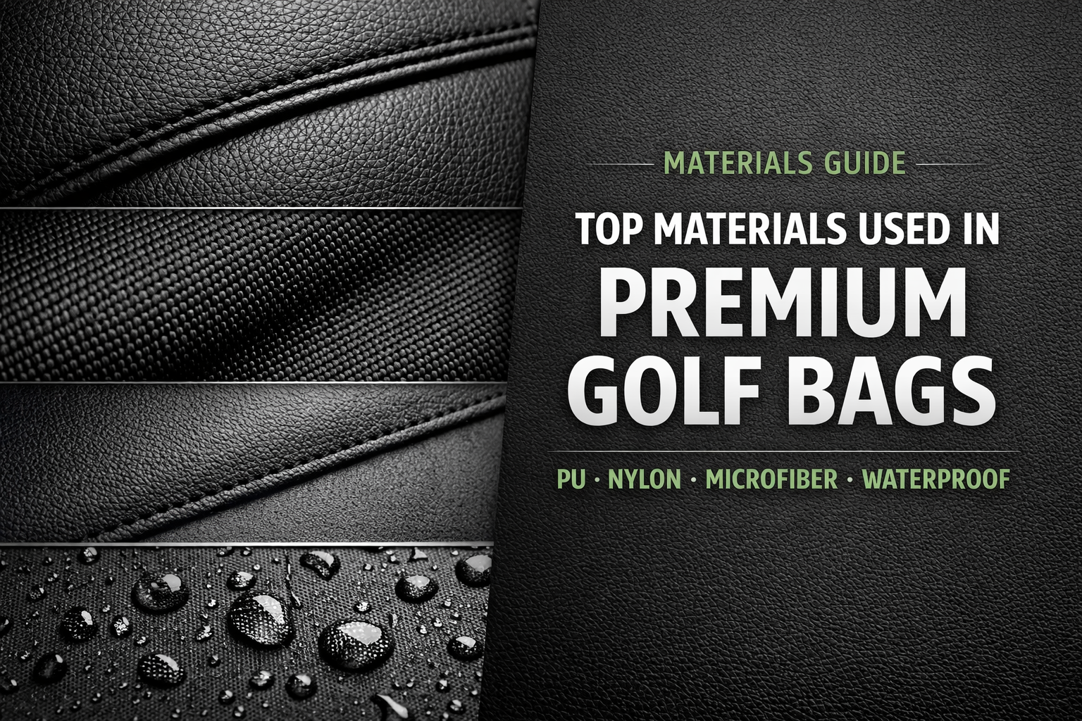 Top Materials Used in Premium Golf Bags PU, Nylon, Microfiber & Waterproof Fabrics Explained